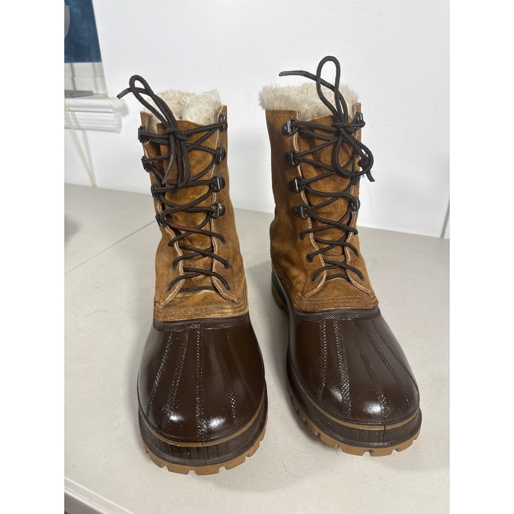 Sorel Caribou Mens Winter Boots Brown Suede Waterproof Duck Boots Canada Sz 10